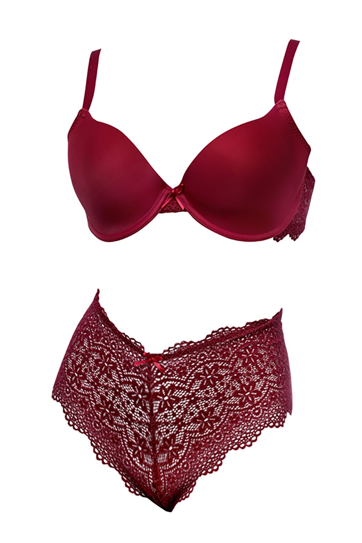 BLS Fiona Wired And Padded Bra Set Burgundy 36B