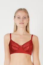 BLS Petunia Non Padded And Wired Lace Bra Cherry
