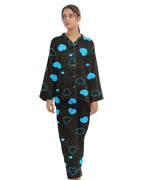 Sajiero Linen Pajama Suit with Scrunchie Royal Dusk