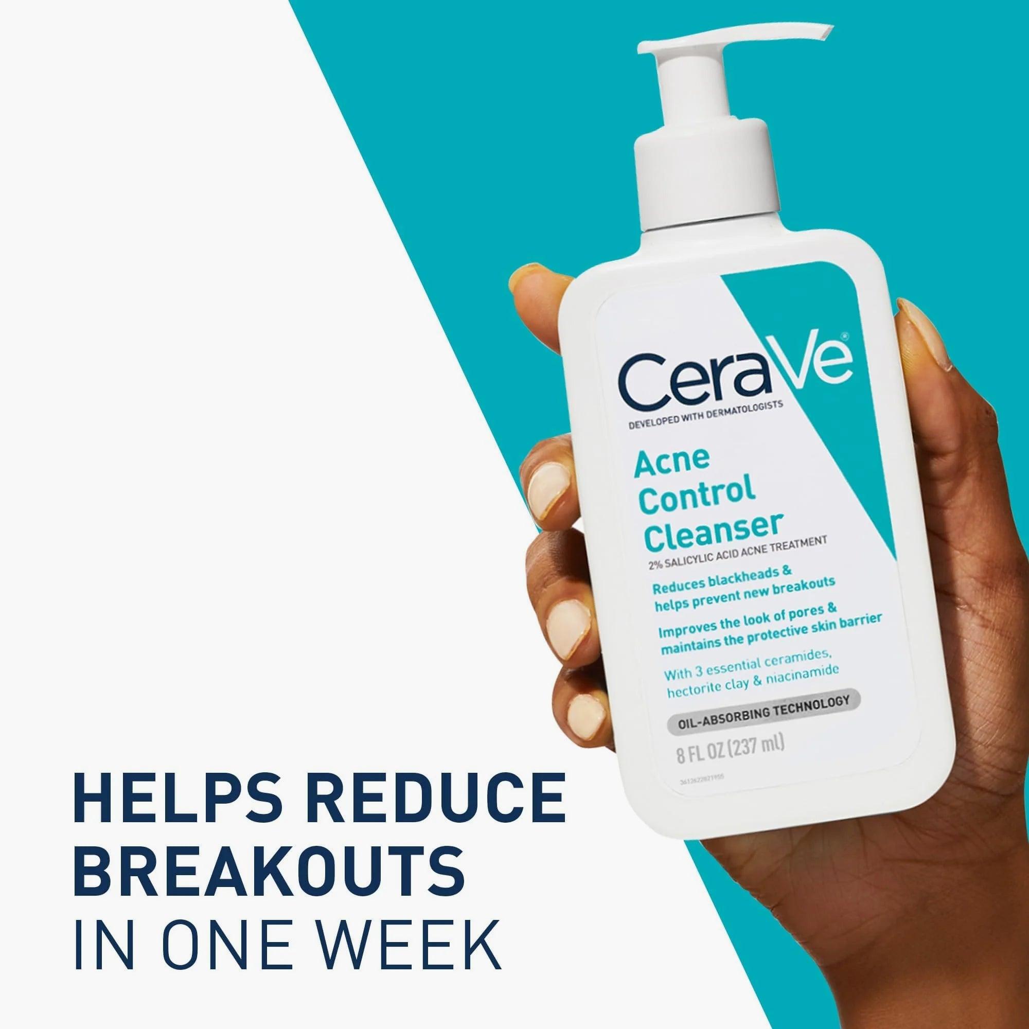 CeraVe Acne Control Cleanser 2% Salicylic Acid Acne Treatment 237ml - TheSkinFit