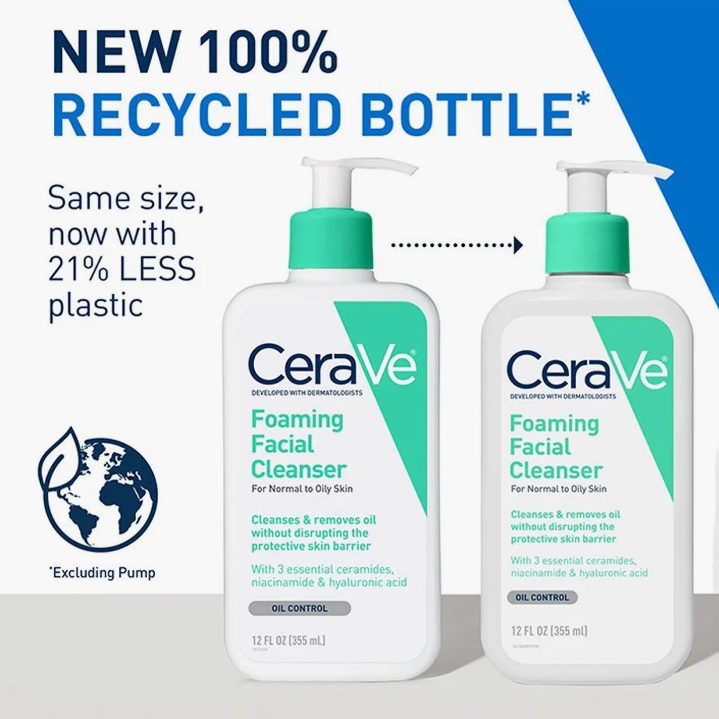 CeraVe Foaming Facial Cleanser For Normal To Oily Skin 355ml - TheSkinFit