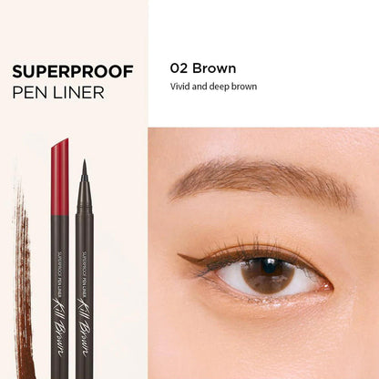 Clio Superproof Pen Liner Kill Brown 02 Brown 1 Piece - TheSkinFit