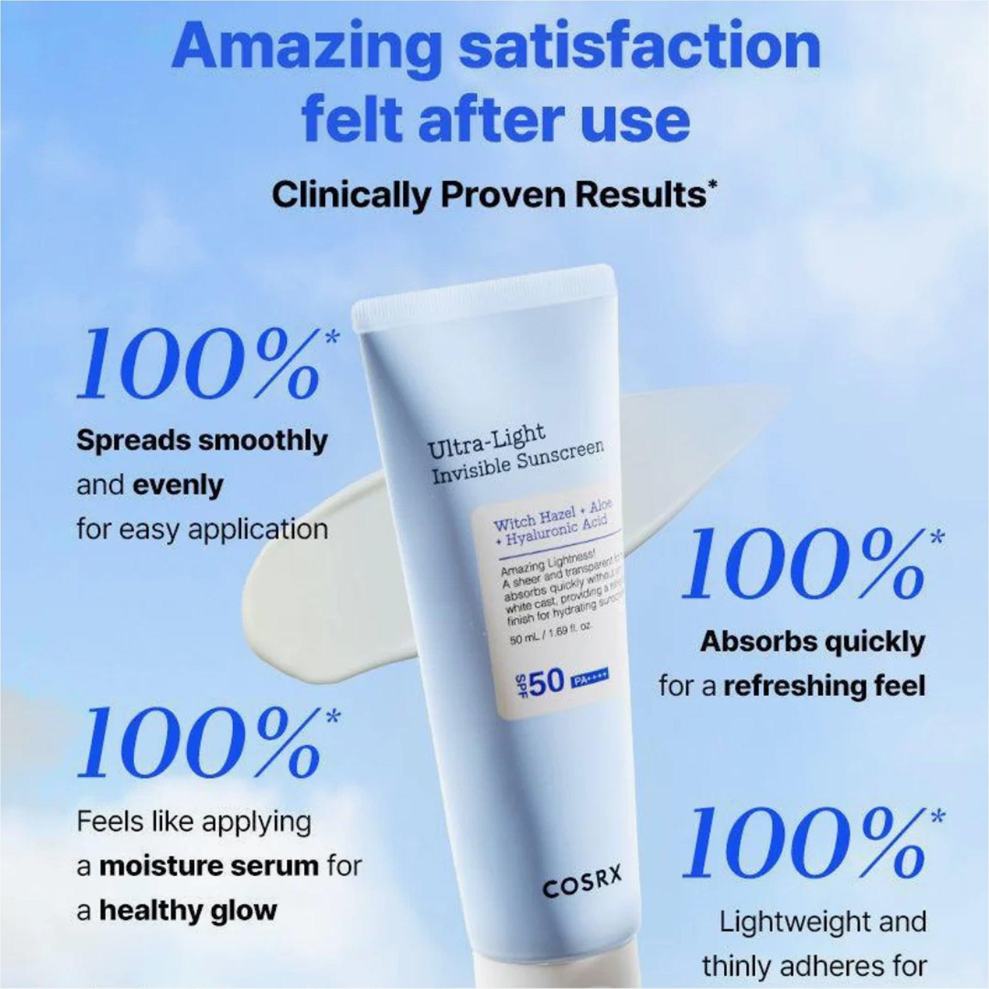 COSRX Ultra-Light Invisible Sunscreen SPF50 PA++++ 50ml