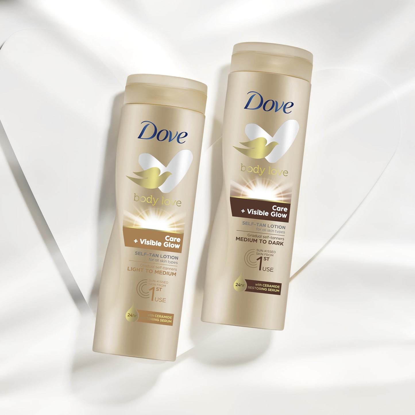 Dove Body Love Care+Visible Glow Self-Tan Body Lotion Medium to Dark 400ml