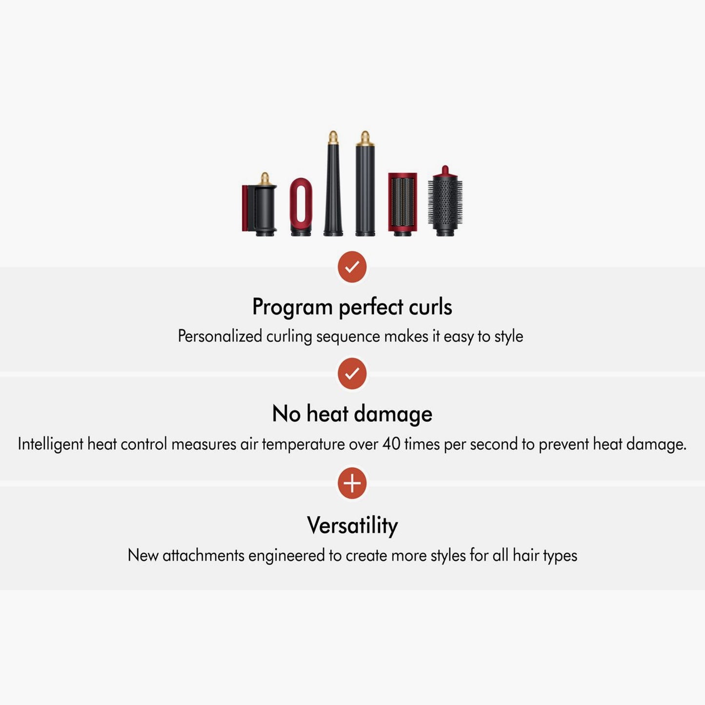 Dyson Airwrap i.d. Multi-Styler And Dryer Straight + Wavy With Presentation Case Red Velvet & Gold