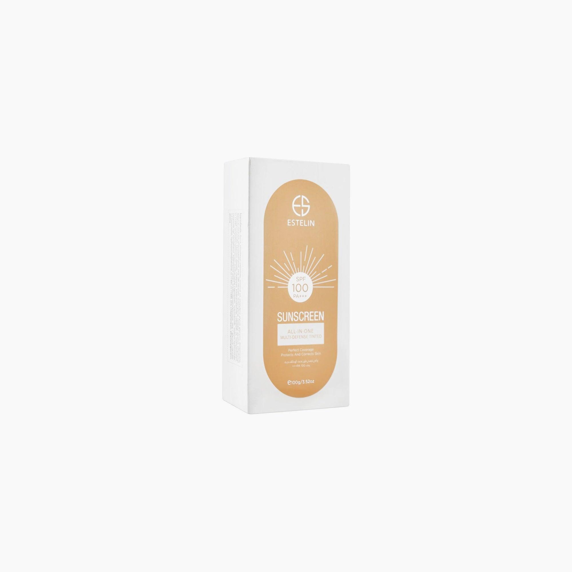 Estelin All-In-One Multi-Defense Tinted Sunscreen SPF 100 PA+++ 100gm - TheSkinFit
