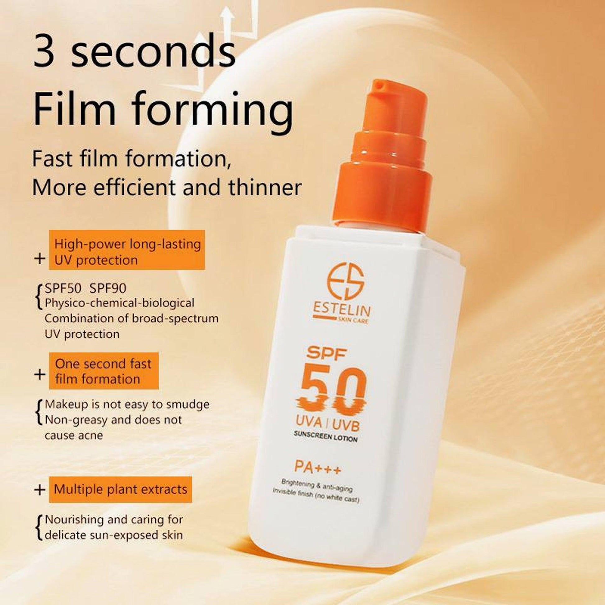 Estelin Brightening & Anti-Aging UVA UVB Sunscreen Lotion SPF50 PA+++ 75gm - TheSkinFit