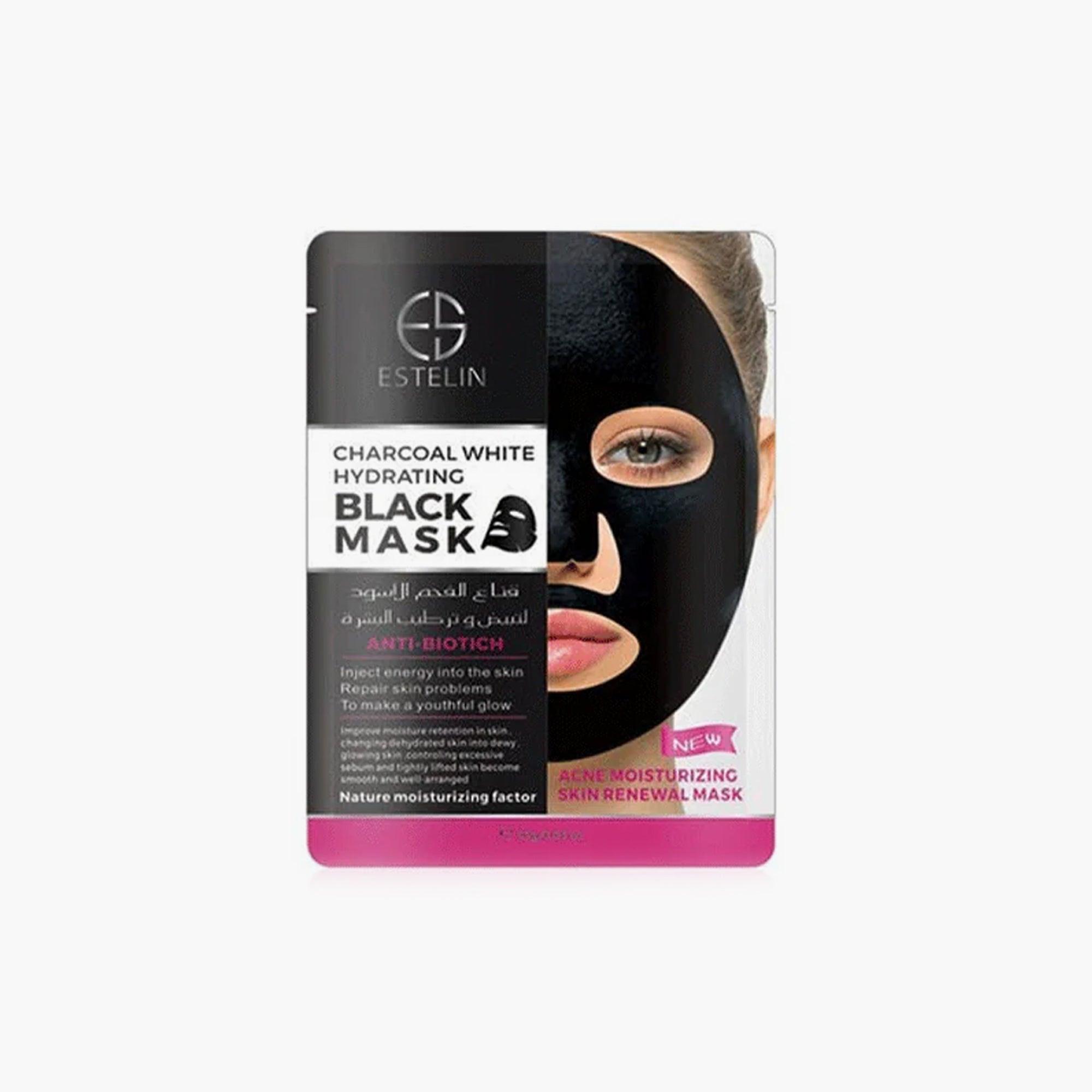 Estelin Charcoal White Hydrating Black Mask 1 Piece - TheSkinFit