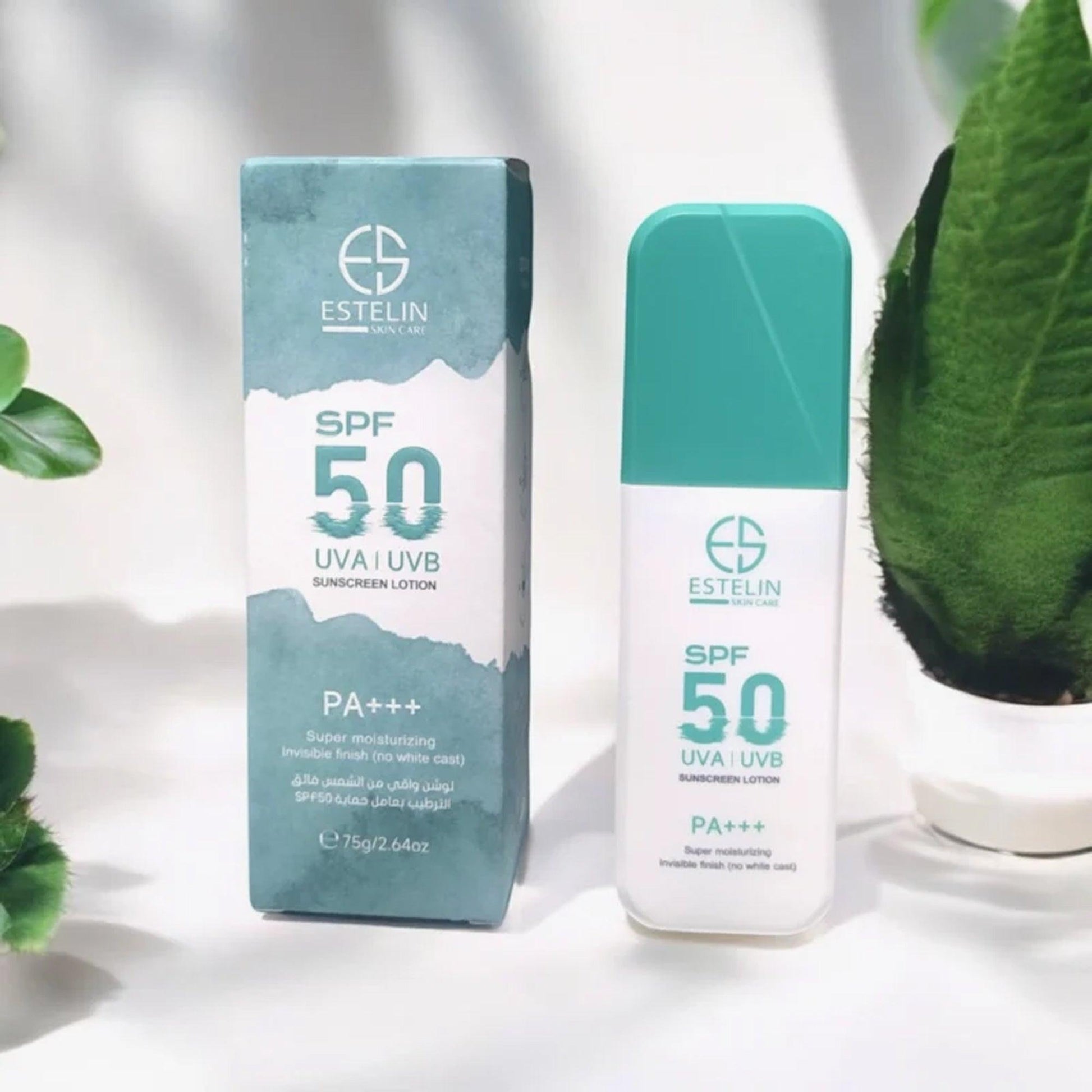 Estelin Super Moisturizing UVA UVB Sunscreen Lotion SPF 50 PA+++ 75gm - TheSkinFit