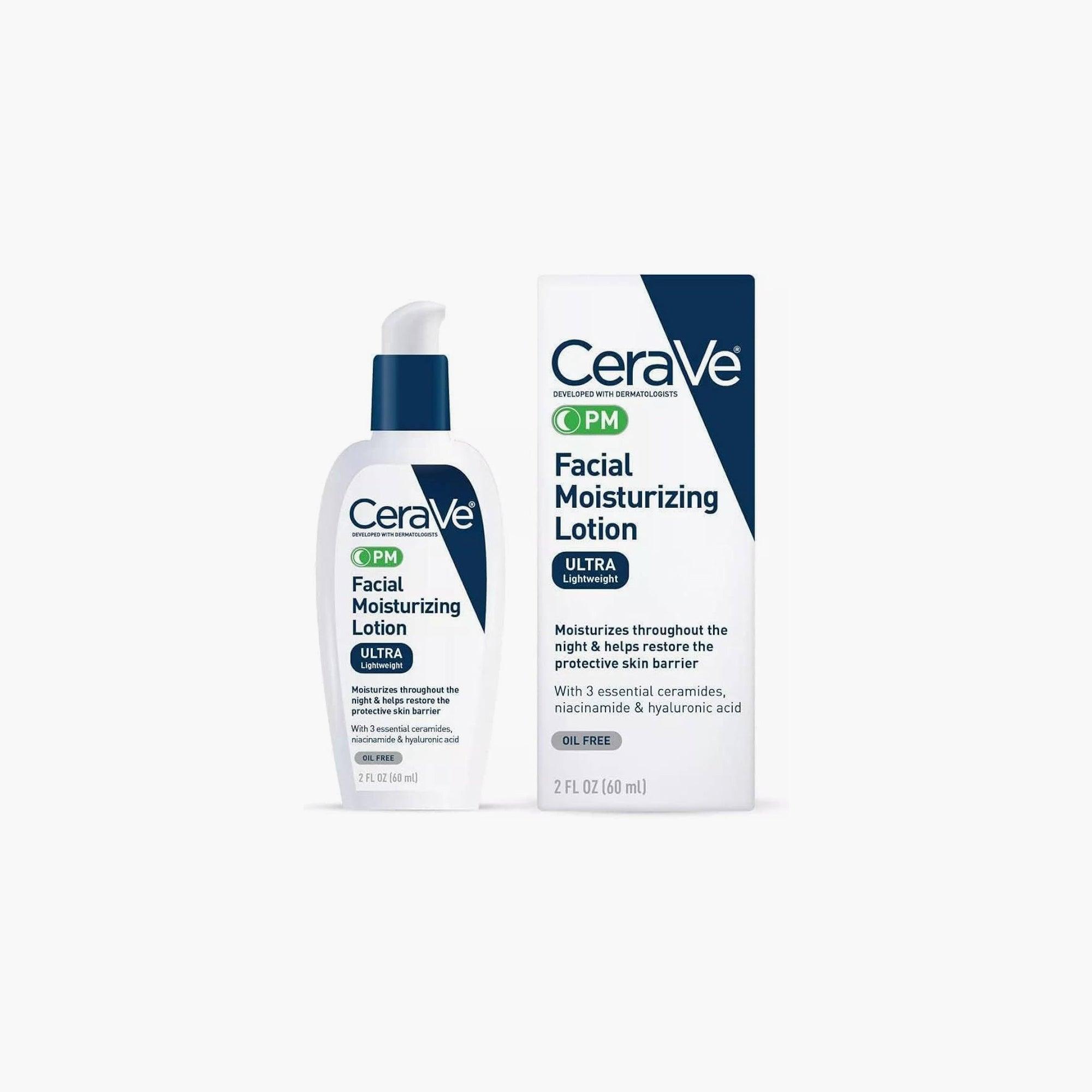 CeraVe PM Facial Moisturizing Lotion Ultra Lightweight 60ml - TheSkinFit
