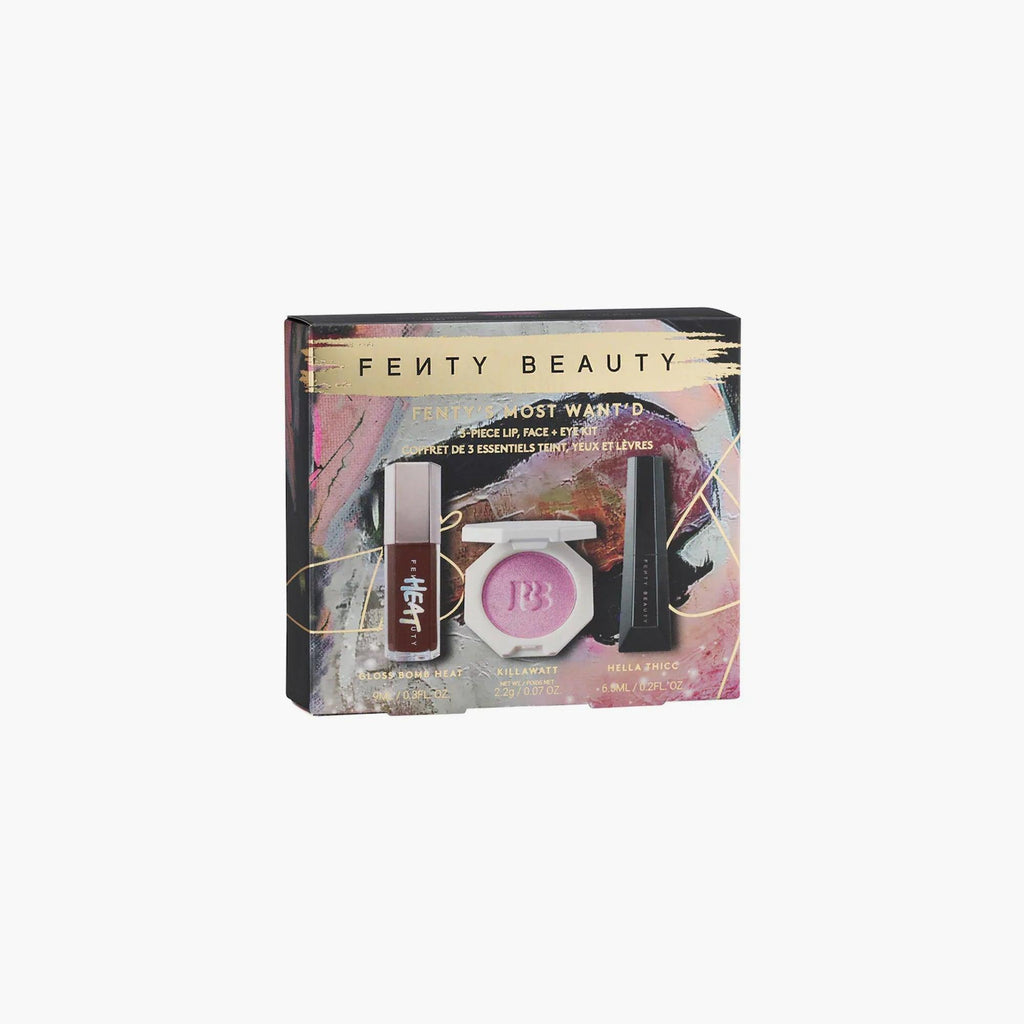 Fenty Beauty Fenty's Most Wanted 3 Piece Lip Face + Eye Kit Set - TheSkinFit