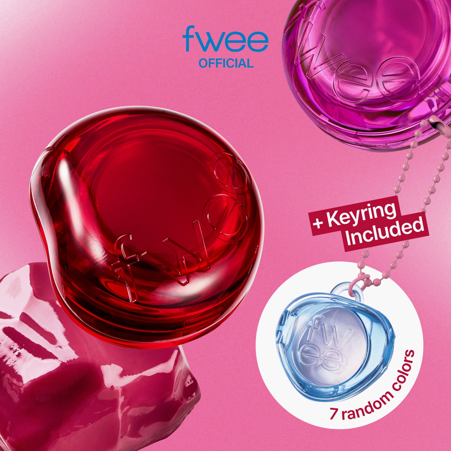 Fwee Lip & Cheek Glowy Jelly Pot & Keyring Set JR02 Sour Gummy 4gm