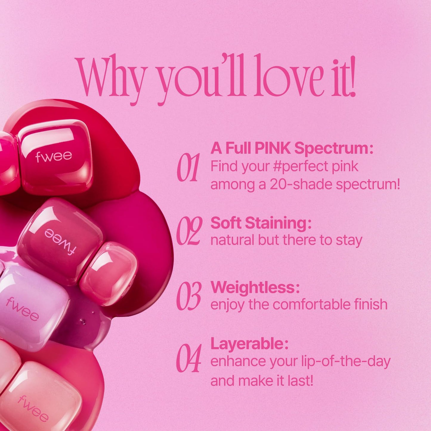 Fwee Pink Obsession Stay-Fit Lip Tint G06 Way Pink 3.8gm