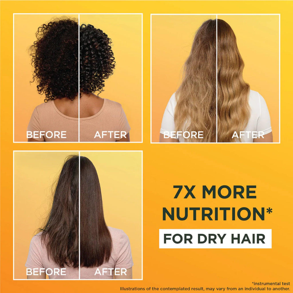 Garnier Ultimate Blends Nourishing Hair Food Banana & Coconut Shampoo 350ml Before | After Image