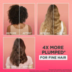 Garnier Ultimate Blends Plumping Hair Food Watermelon & Pomegranate Shampoo 350ml Before | After Image