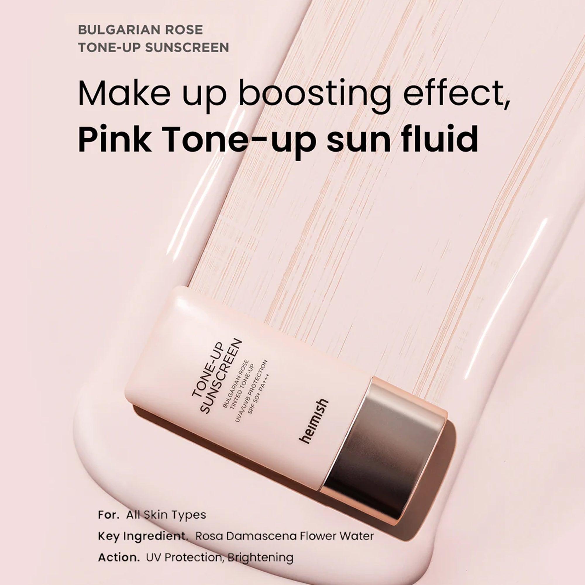 Heimish Bulgarian Rose Tinted Tone Up Sunscreen SPF50+ PA+++ 30ml - TheSkinFit