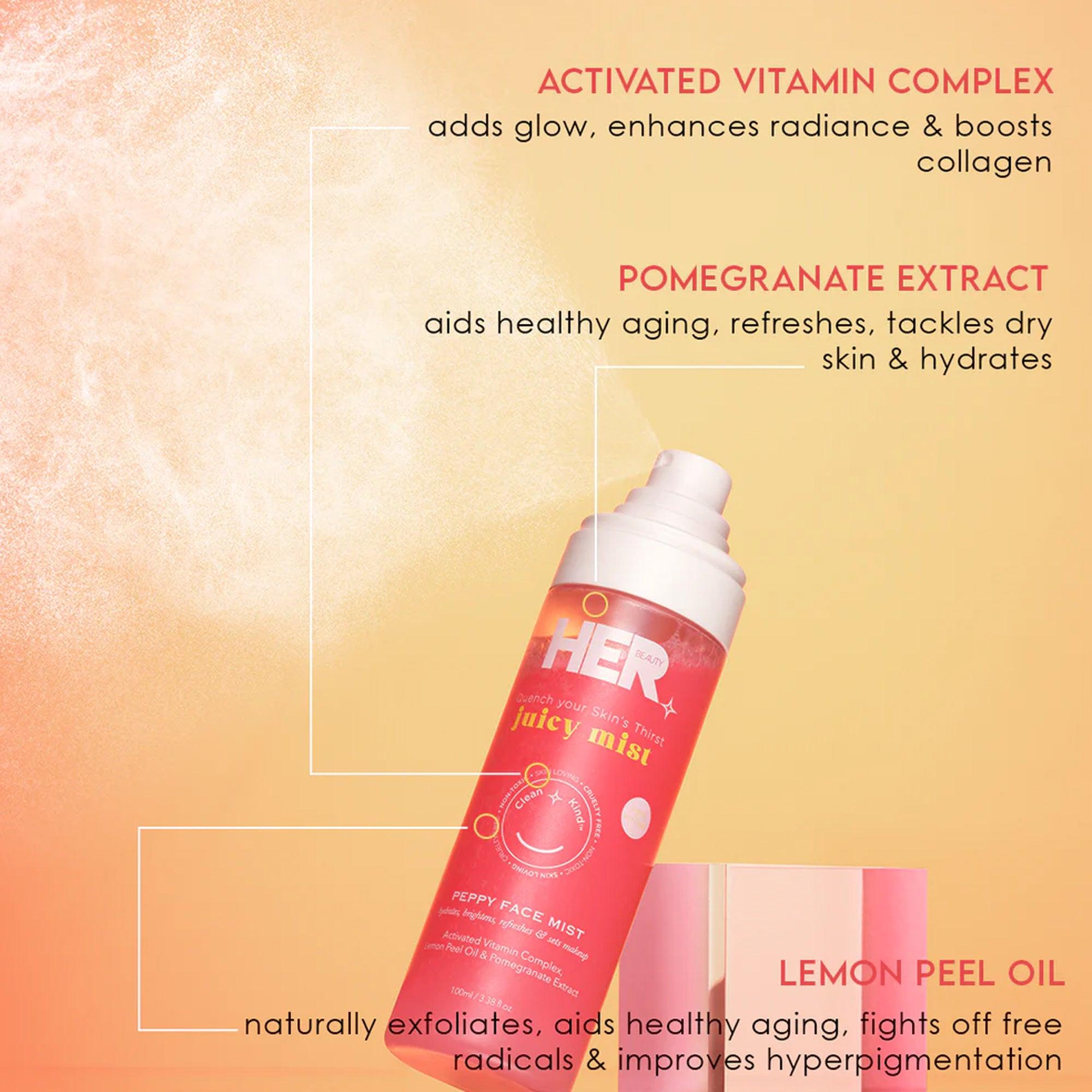 her beauty juicy mist peppy face mist 100ml pakistan