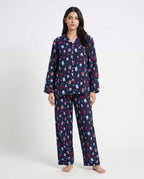 Sajiero Linen Pajama Suit Popsicle Blue