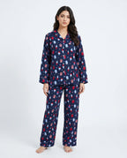 Sajiero Linen Pajama Suit Popsicle Blue