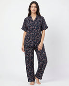 Sajiero Linen Pajama Suit Florine Black