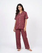 Sajiero Linen Pajama Suit Roselle Charm