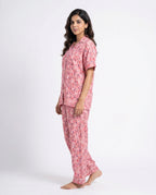 Sajiero Linen Pajama Suit Rosy Meadow