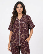 Sajiero Linen Pajama Suit Amber Noir