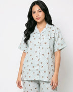 Sajiero Linen Pajama Suit Mossy Charm
