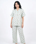 Sajiero Linen Pajama Suit Mossy Charm