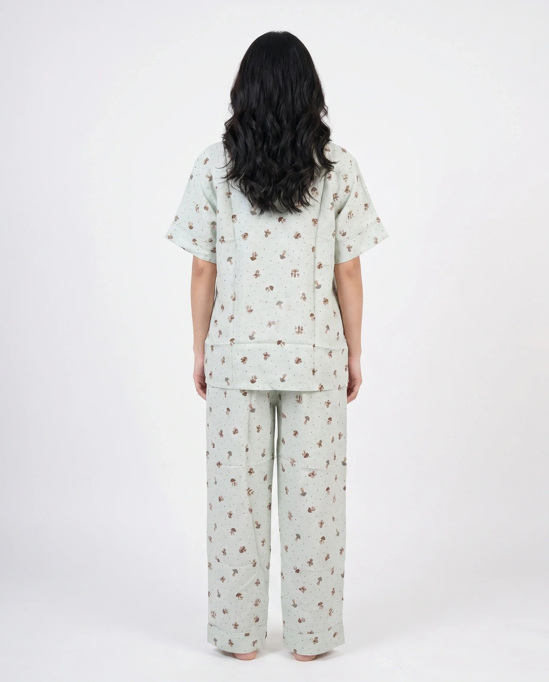 Sajiero Linen Pajama Suit Mossy Charm