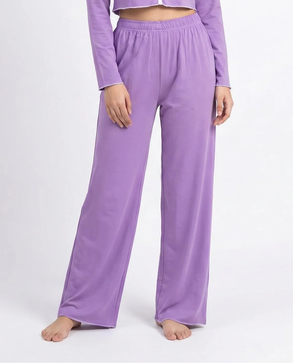 Sajiero Cotton PJ Set Velour Purple