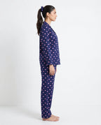 Sajiero Linen Pajama Suit Night Heart