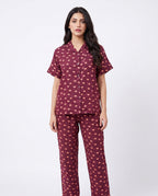 Sajiero Linen Pajama Suit Sweet Heart