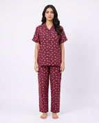 Sajiero Linen Pajama Suit Sweet Heart