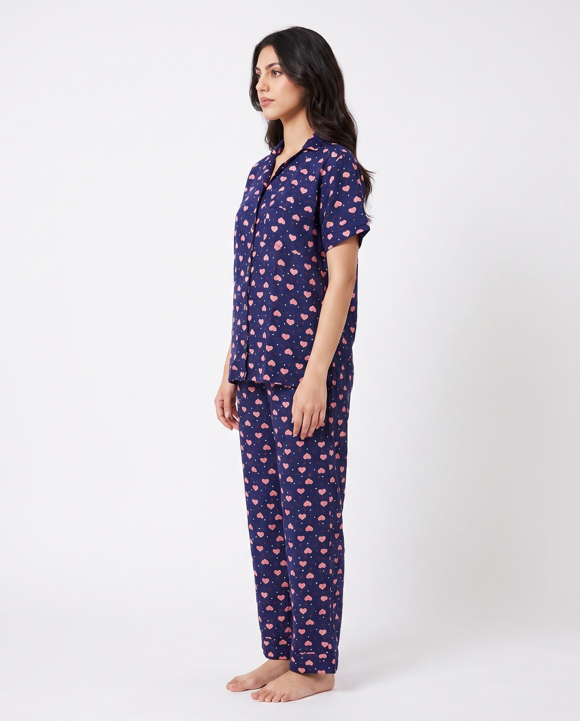 Sajiero Linen Pajama Suit Juicy Heart