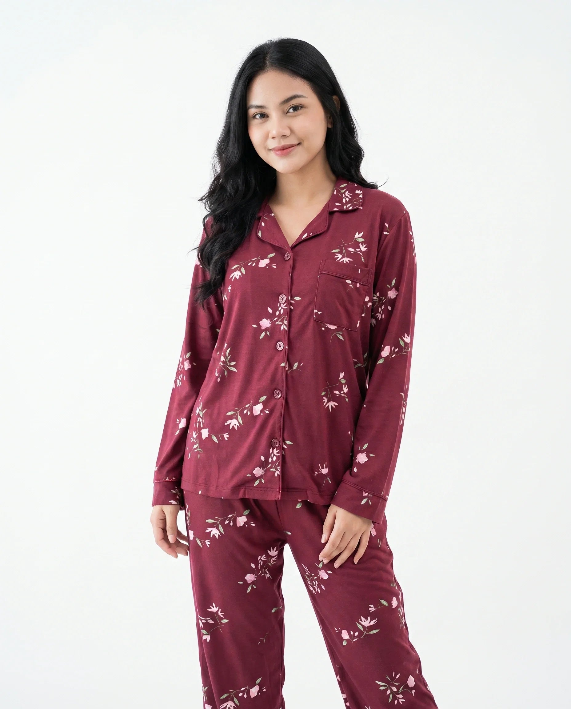 Sajiero Linen Pajama Suit Botanica