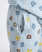 Sajiero Summer Crinkled Pajama Suit Blue Bear