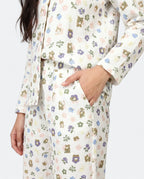 Sajiero Summer Crinkled Pajama Suit Pastel Bloom