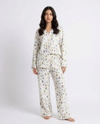 Sajiero Summer Crinkled Pajama Suit Pastel Bloom