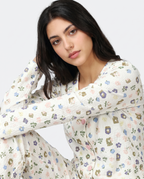 Sajiero Summer Crinkled Pajama Suit Pastel Bloom