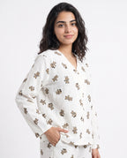 Sajiero Summer Crinkled Pajama Suit Little Teddy