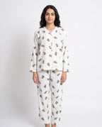 Sajiero Summer Crinkled Pajama Suit Little Teddy