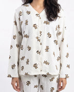 Sajiero Summer Crinkled Pajama Suit Little Teddy