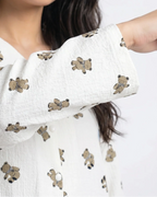 Sajiero Summer Crinkled Pajama Suit Little Teddy