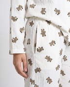 Sajiero Summer Crinkled Pajama Suit Little Teddy