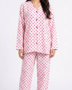 Sajiero Summer Crinkled Pajama Suit Love Checks