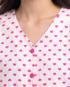 Sajiero Summer Crinkled Pajama Suit Love Checks