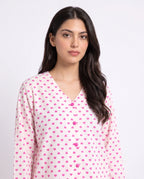 Sajiero Summer Crinkled Pajama Suit Love Checks