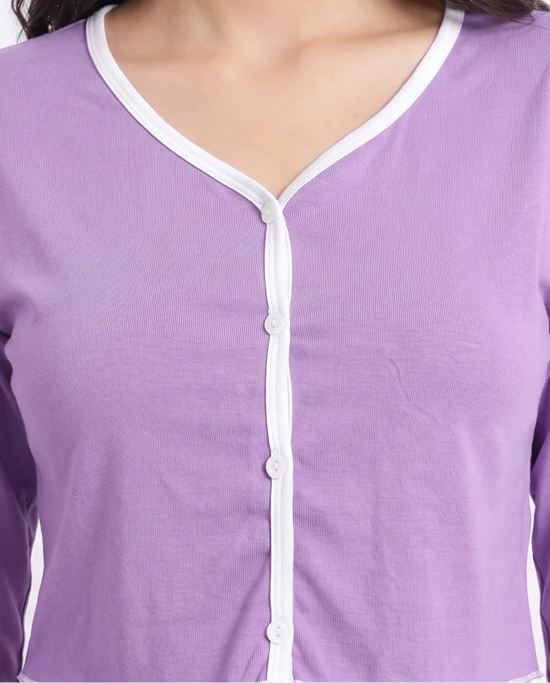 Sajiero Cotton PJ Set Velour Purple