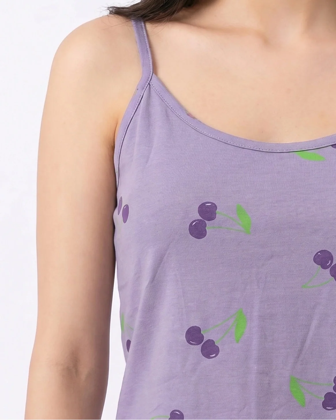 Sajiero Cotton Sleeveless PJ Set Cherry Bliss Purple